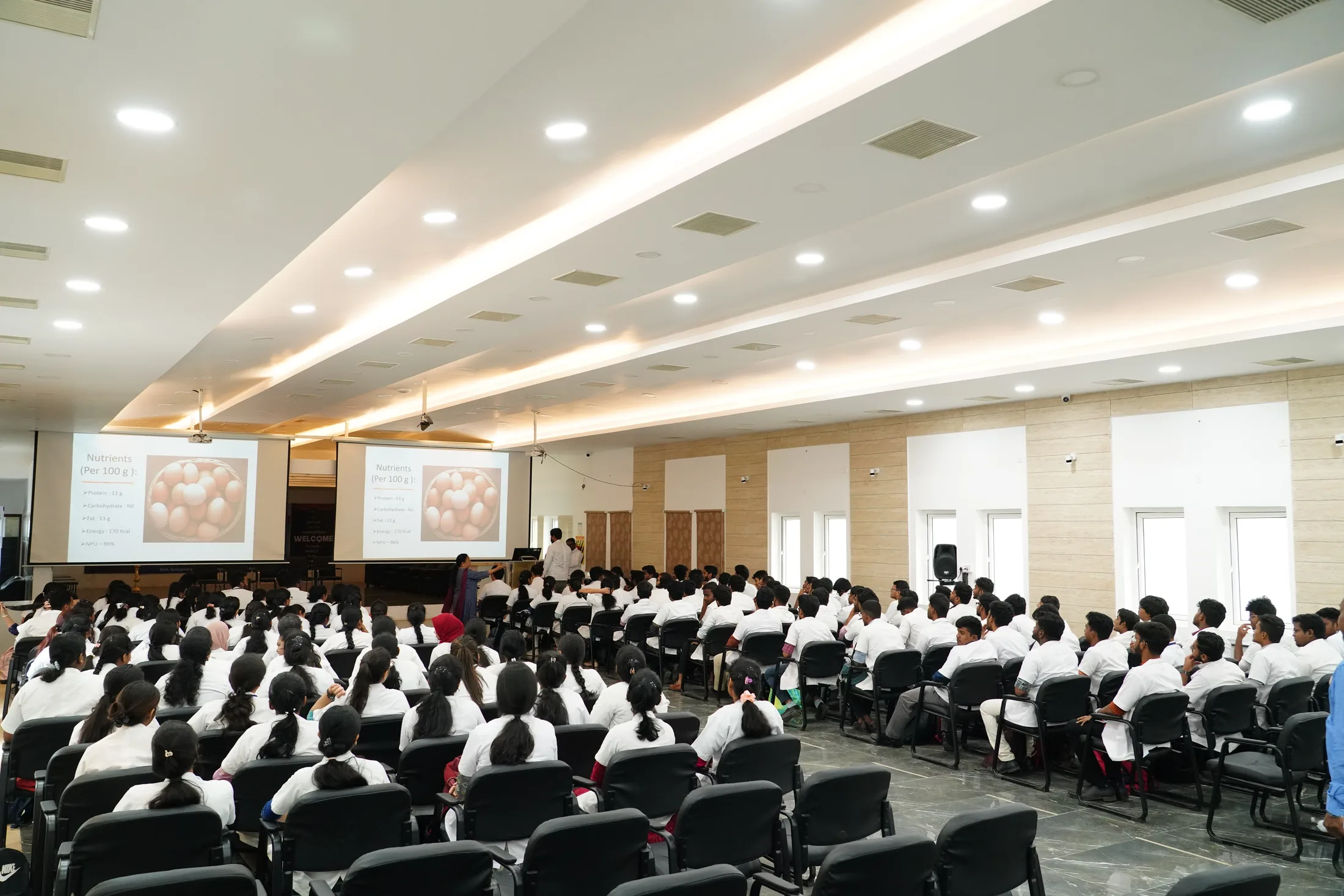 Students attending a session in the Smt. Annapoorani Mini Auditorium