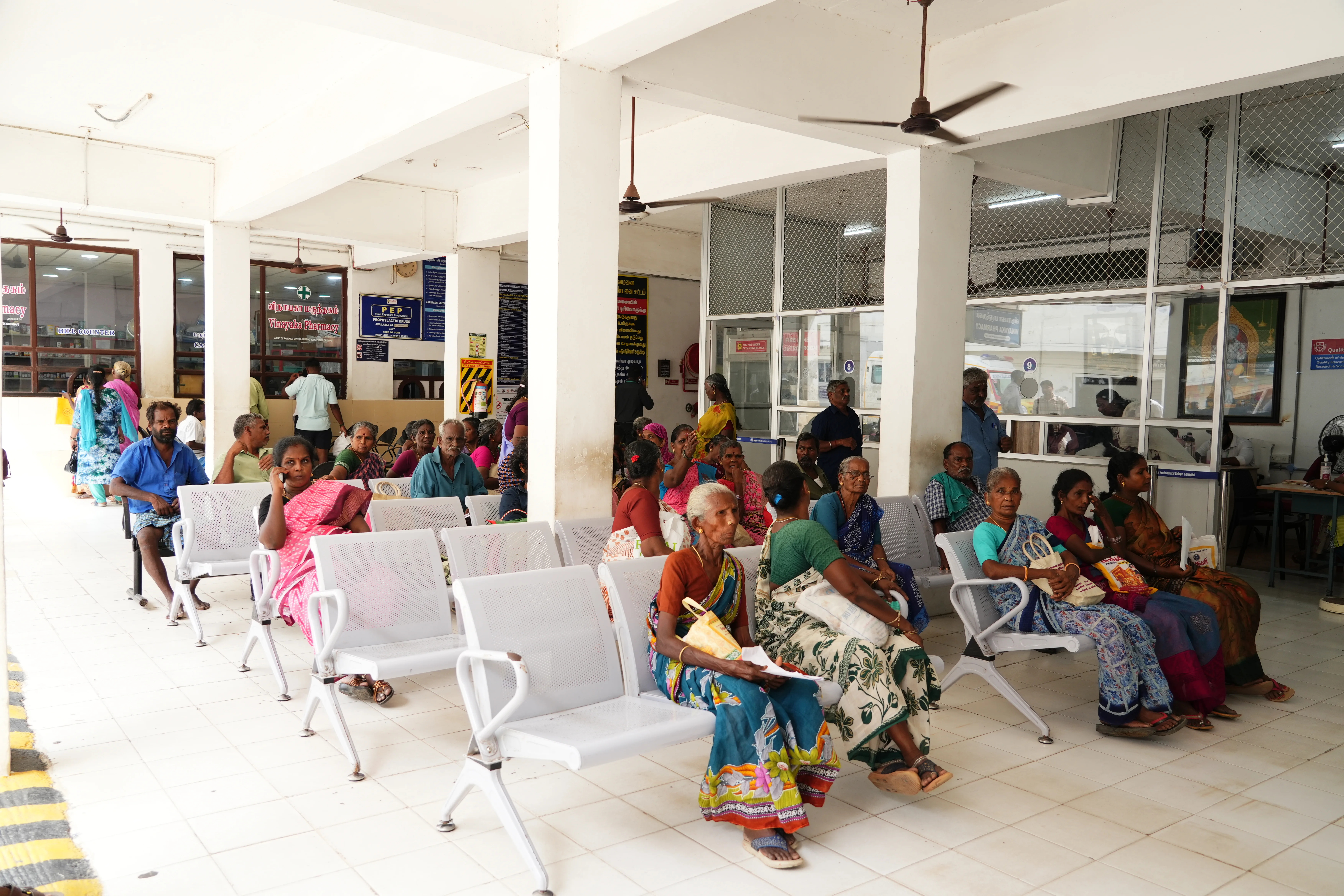 Patients waiting in the AVMCH outpatient block
